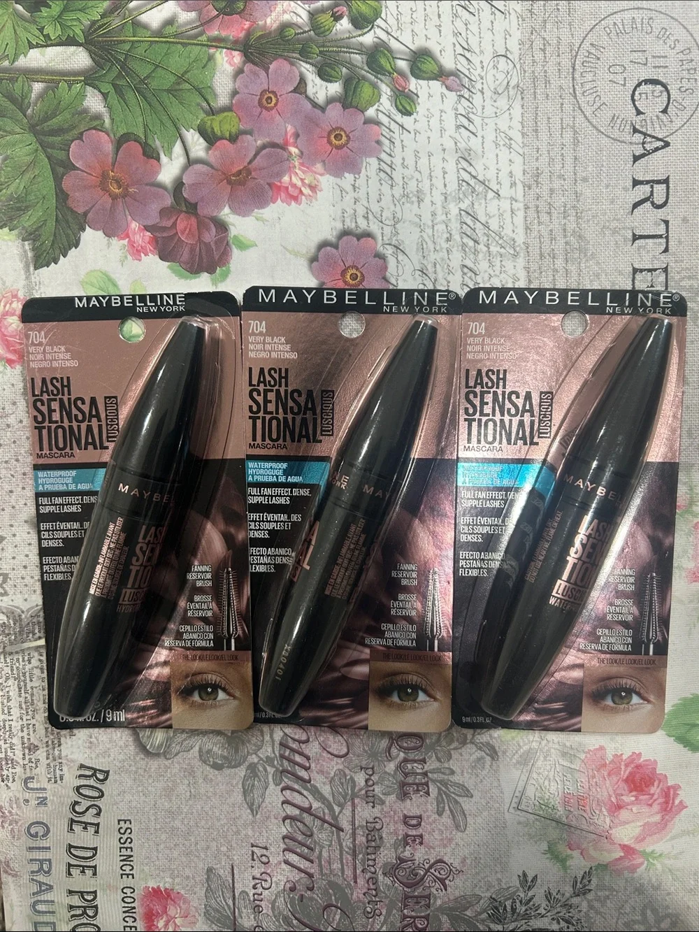 LOT OF 3 Maybelline Lash Sensational Mascara - Very Black (704) 🌸FIRM PRICE 🌸